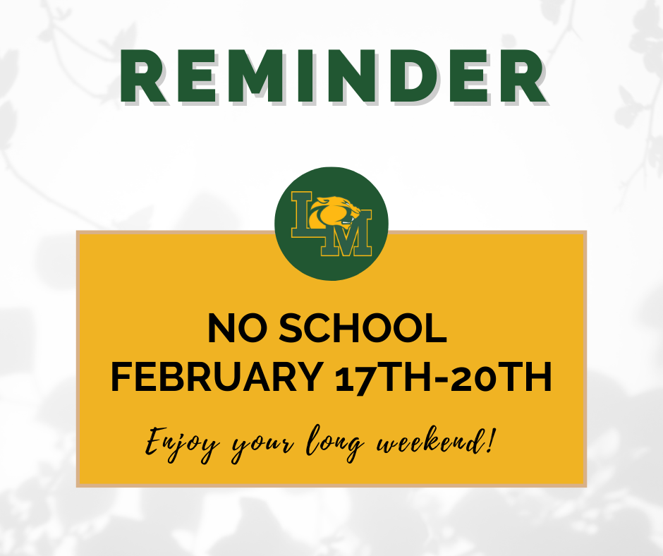 No School Feb. 17-20